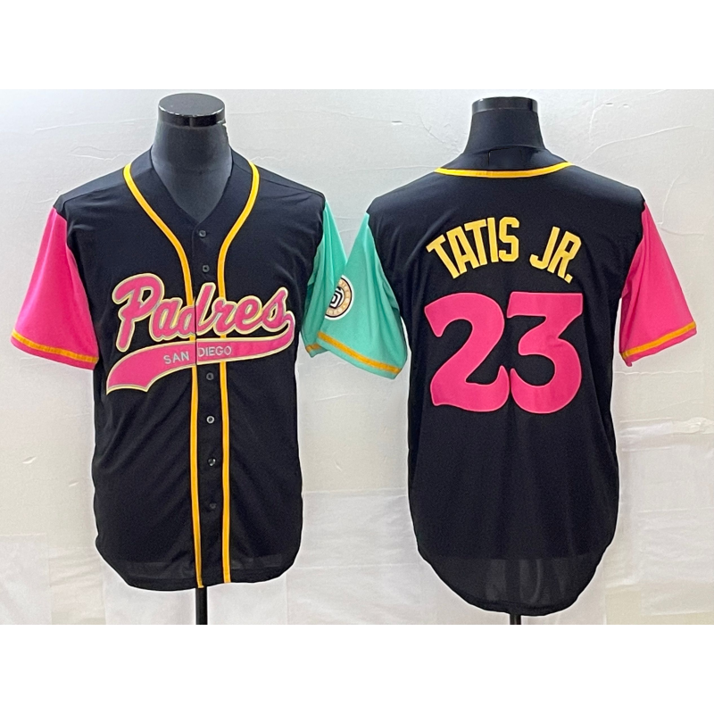 San Diego Padres #23 Fernando Tatis Jr Black CONTON NEW 2023 City Connect Cool Base Stitched Jersey 2