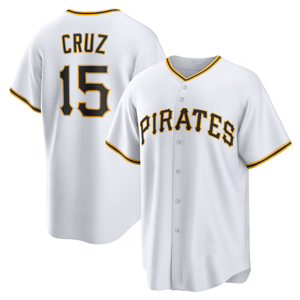 Pittsburgh Pirates #15 Oneil Cruz White CONTON Home Replica Jersey