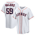 Houston Astros #59 Framber Valdez White CONTON Home Replica Jersey