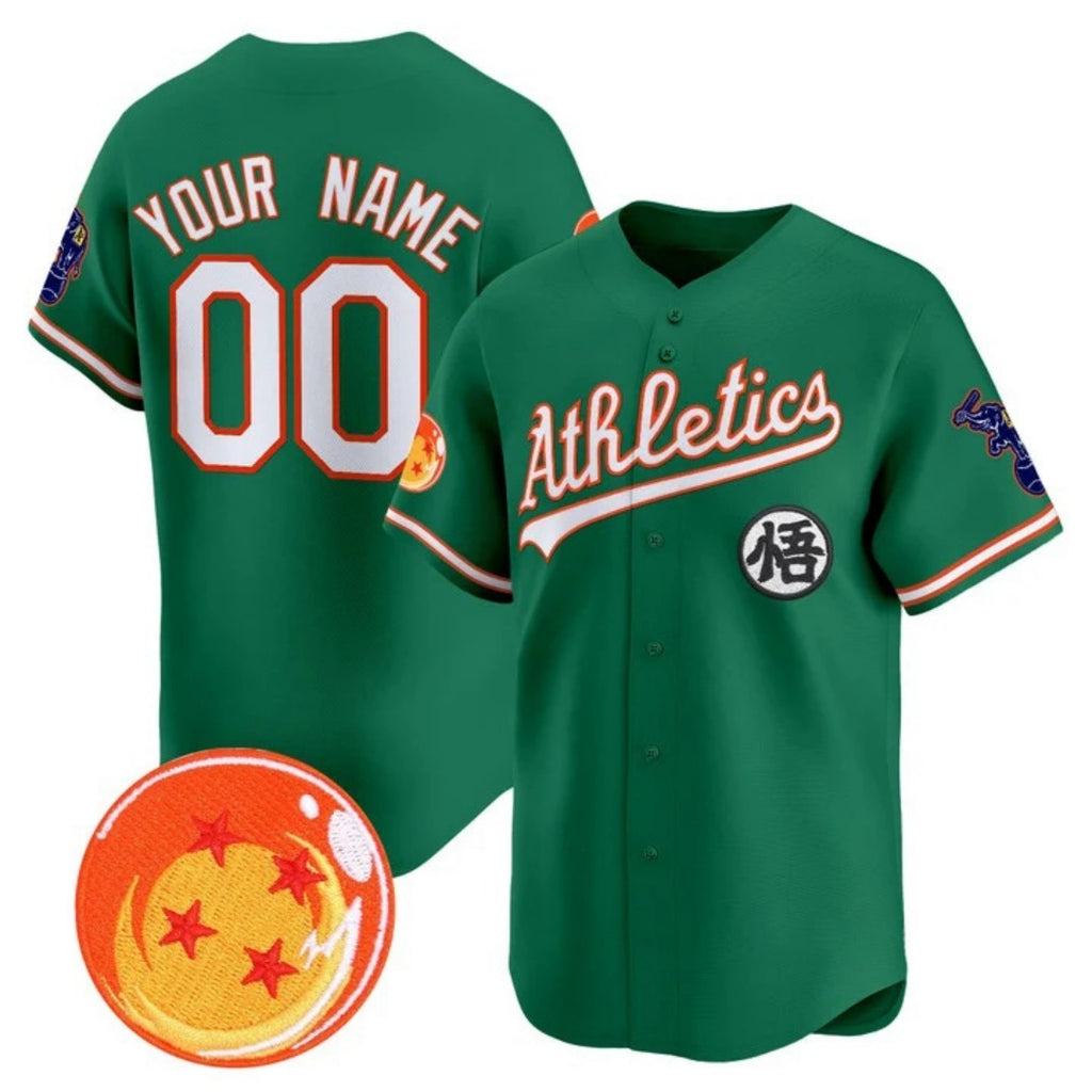 Custom Oakland Athletics x Dragon Ball Green CONTON Vapor Premier Limited Jersey - All Stitched