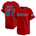 Cleveland Guardians #57 Shane Bieber Red CONTON Alternate Limited Stitched Jersey