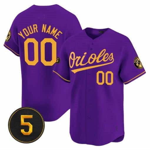 Custom Baltimore Orioles Robinson Patch Vapor Premier Limited Jersey ¨C Purple Gold CONTON