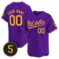 Custom Baltimore Orioles Robinson Patch Vapor Premier Limited Jersey ¨C Purple Gold CONTON
