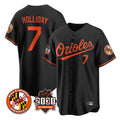 Baltimore Orioles #7 Jackson Holliday Player Black CONTON 30th Anniversary of 2131 Home Game Stitched Jerseys