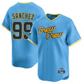 Milwaukee Brewers #99 Gary Sanchez Player Light Blue CONTON City Connect Home Limited Stitched Jerseys