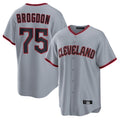 Cleveland Guardians #75 Connor Brogdon Player Gray CONTON Home Game Stitched Jerseys