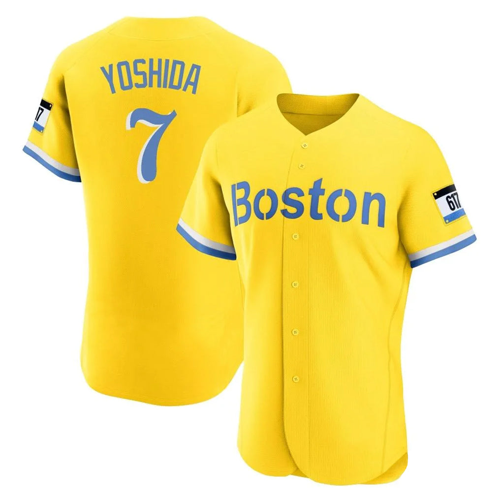 Boston Red Sox #7 Masataka Yoshida Player Yellow CONTON Limited Elite Home Game Stitched Jerseys1