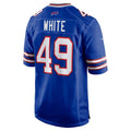 B.Bills #49 DaShaun White Royal CONTON Team Game Jersey