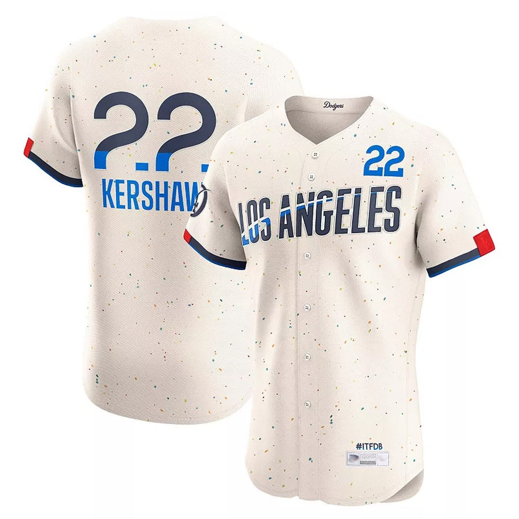 Los Angeles Dodgers #22 Clayton Kershaw Player Cream CONTON City Connect Limited Elite Home Stitched Jerseys