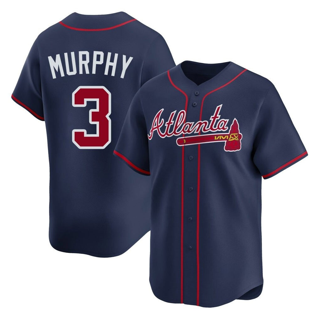 Atlanta Braves #3 Dale Murphy Player Navy CONTON Limited Home Game Stitched Jerseys