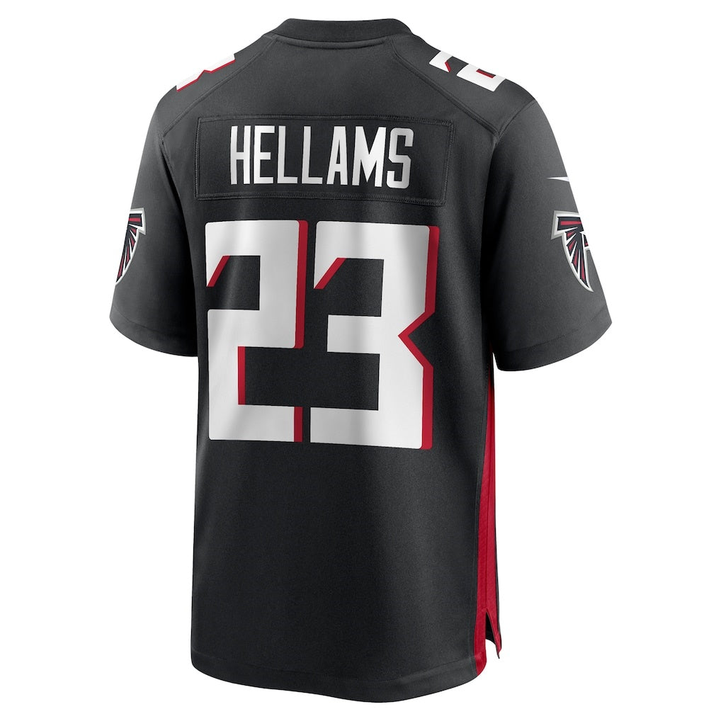 A.Falcons #23 DeMarcco Hellams Black CONTON Team Game Jersey