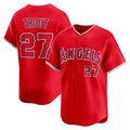 Los Angeles Angels #27 Mike Trout Red CONTON Alternate Limited Player Jersey
