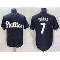 Philadelphia Phillies #7 Trea Turner Black CONTON Lights Out Limited Stitched Jersey