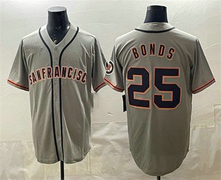 San Francisco Giants #25 Barry Bonds Gray CONTON Cool Base Jersey
