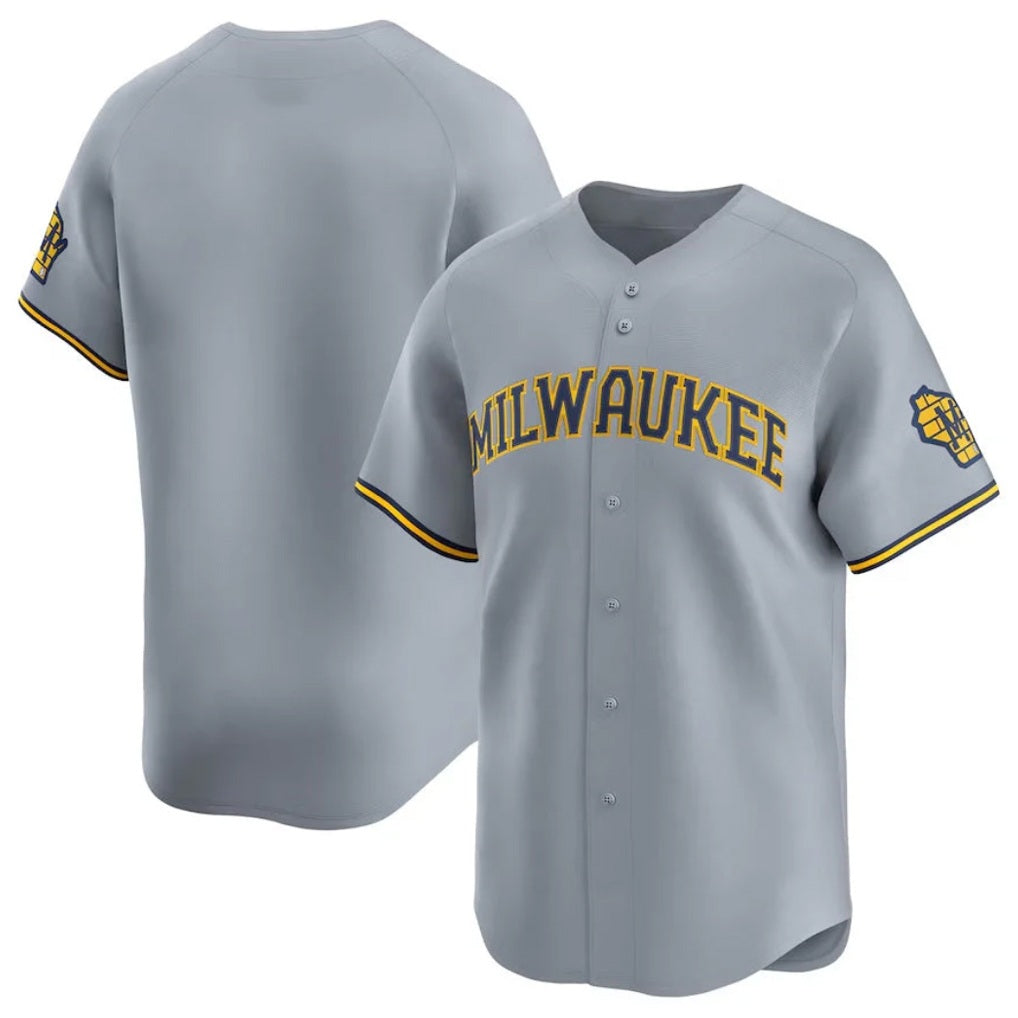 Milwaukee Brewers Blank Player Gray CONTON Home Limited Stitched Jerseys