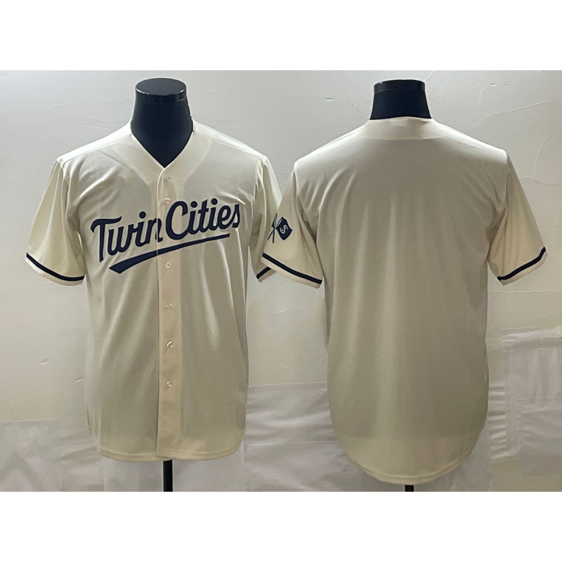 Minnesota Twins Blank Cream CONTON Cool Base Stitched Jersey