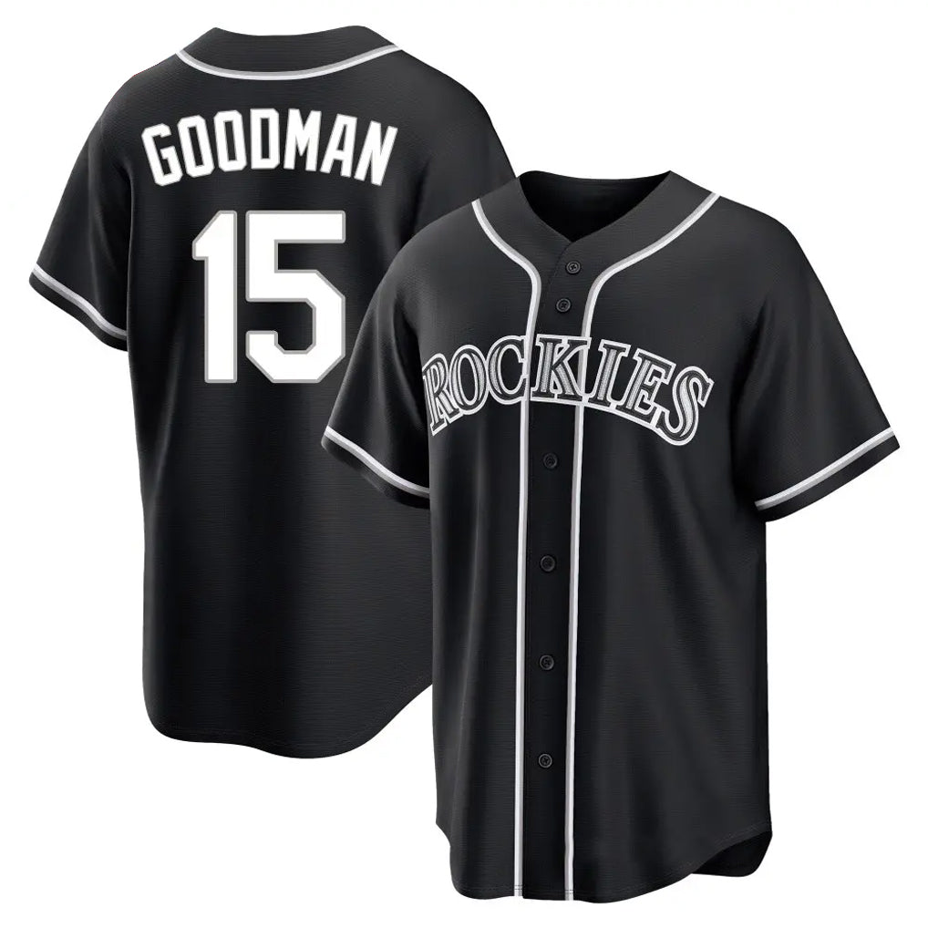 Colorado Rockies #15 Hunter Goodman Player Black CONTON Fashion Out Home Game Stitched Jerseys
