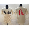 Boston Red Sox Team Big Logo Cream CONTON Gothic Vapor Limited Stitched Jersey