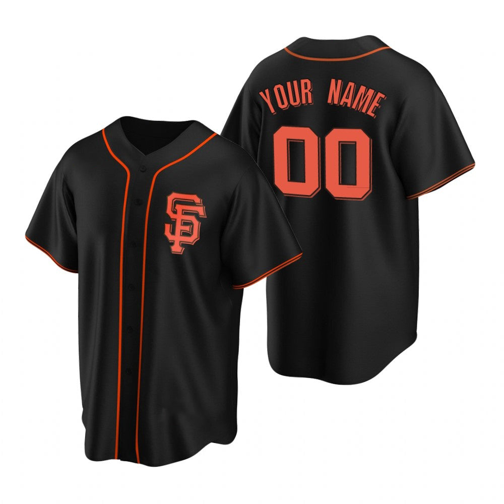 Custom San Francisco Giants Black CONTON Stitched Cool Base Jersey