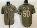 Los Angeles Dodgers #50 Mookie Betts Olive CONTON 2026 Armed Forces Day Stitched Jersey