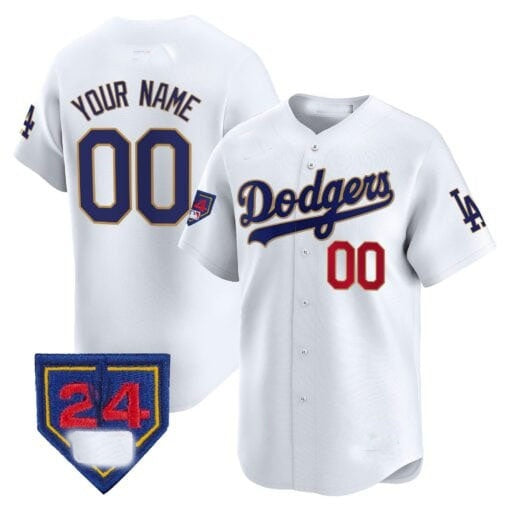 Custom Los Angeles Dodgers 2024 Spring Training Patch Vapor Premier Limited Jersey ¨C White CONTON