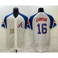 Atlanta Braves #16 Travis dArnaud Number White CONTON 2023 City Connect Flex Base Stitched Jersey