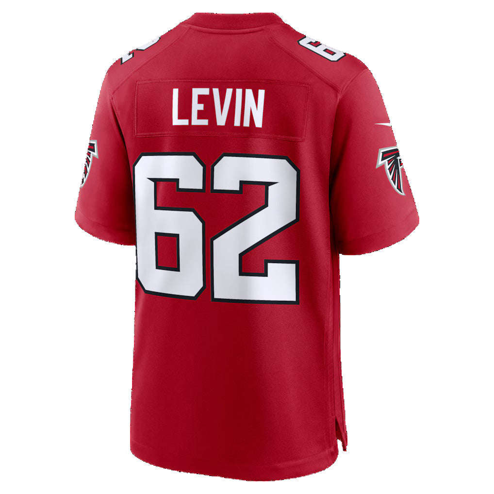 A.Falcons #62 Corey Levin Red CONTON Team Game Jersey
