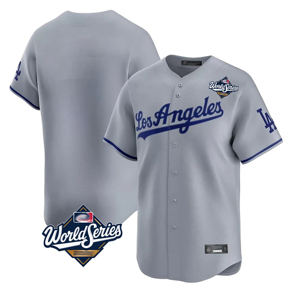 Los Angeles Dodgers Blank Player Gray CONTON Limited Game World Series Stitched Jerseys