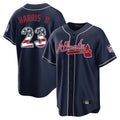 Atlanta Braves #23 Michael Harris II Player Navy CONTON USA 250 Fourth Of July Limited Home Game Stitched Jerseys
