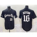 Kansas City Royals #16 Bo Jackson Black CONTON 'Gothic Crown Edition' Vapor Premier Limited Stitched Jersey