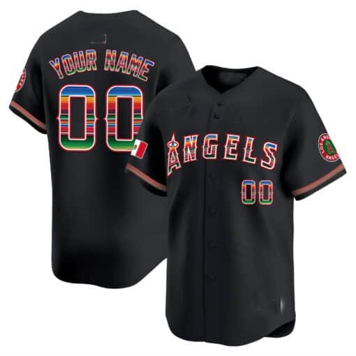 Custom Los Angeles Angels Mexico Vapor Premier Limited Jersey ¨C Black CONTON