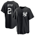 New York Yankees #2 Derek Jeter Black CONTON Lights Out Limited Stitched Jersey