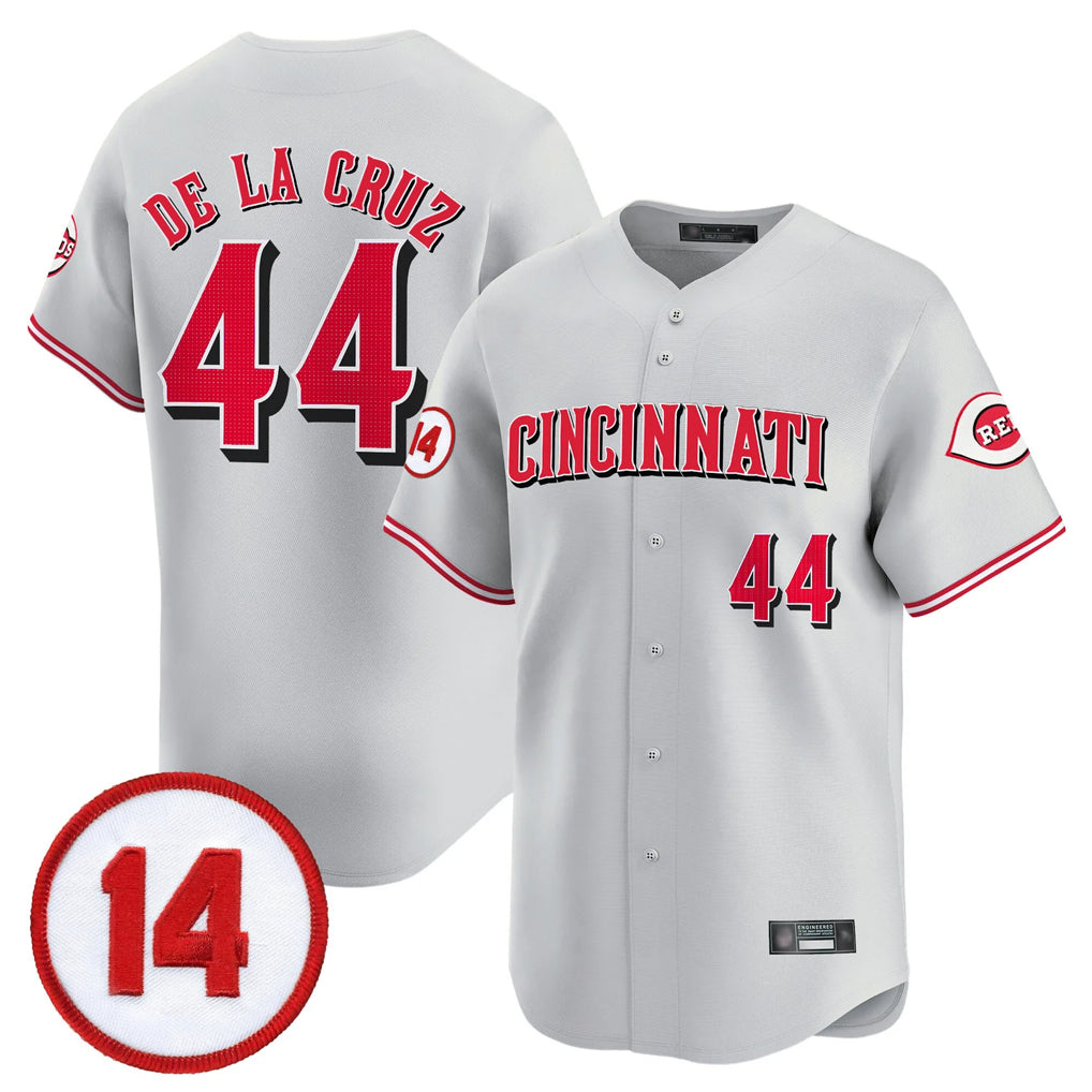 Cincinnati Reds #44 Elly De La Cruz Player Gray CONTON Vapor Premier Limited Home Stitched Jerseys
