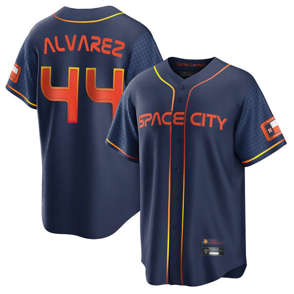 Houston Astros #44 Yordan Alvarez Player Navy CONTON City Connect Home Game Stitched Jerseys