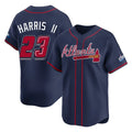 Atlanta Braves #23 Michael Harris II Player Navy CONTON 2025 Speedway Classic Home Game Stitched Jerseys