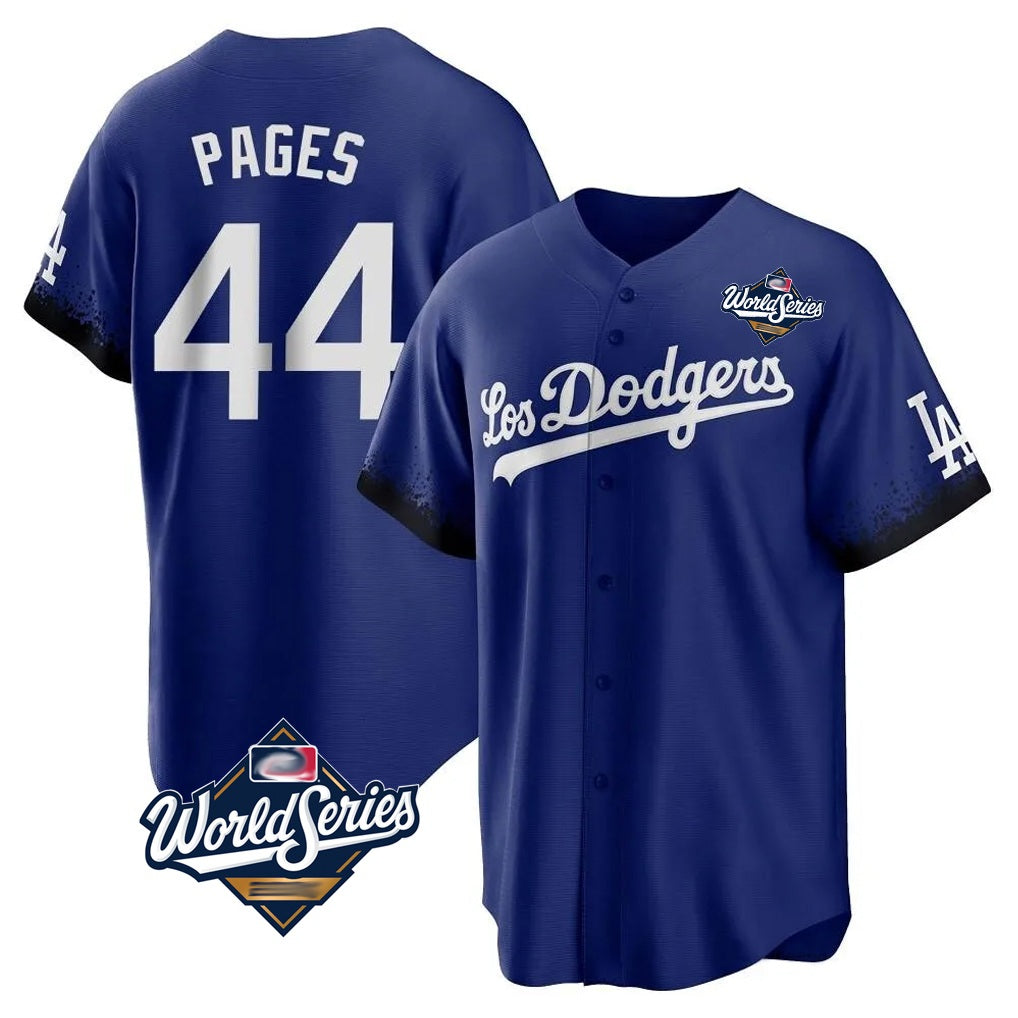 Los Angeles Dodgers #44 Andy Pages Player Royal CONTON World Series City Connect Home Game Stitched Jerseys