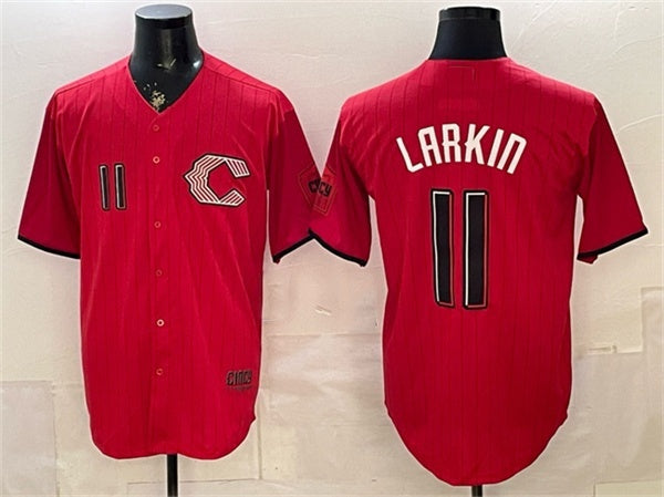 Cincinnati Reds #11 Barry Larkin Red CONTON 2026 City Connect Stadium Stitched Jersey
