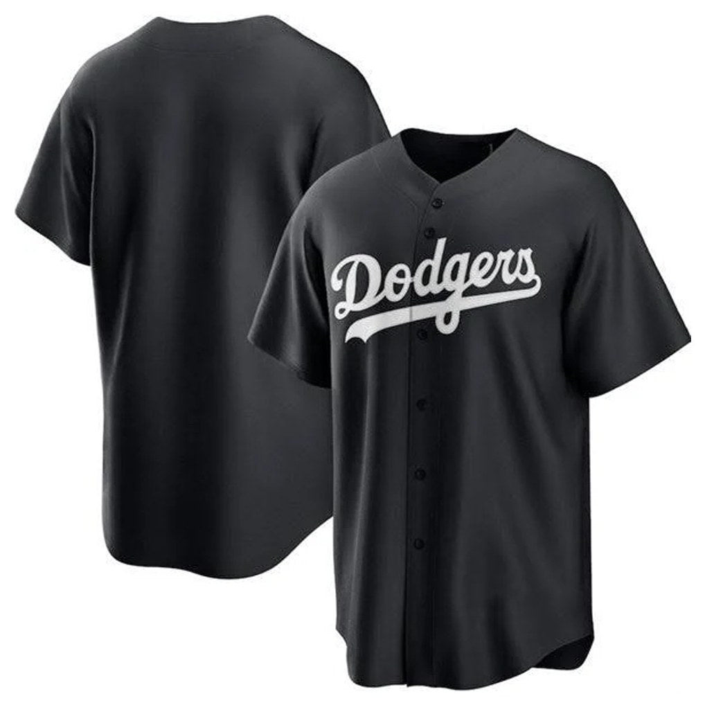 Los Angeles Dodgers Blank Player Black CONTON Pitch Fashion T-shirt Stitched Jerseys