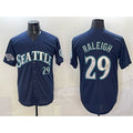 Seattle Mariners #29 Cal Raleigh Navy CONTON With 2025 AL West Division Champions Patch Limited Stitched jersey