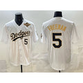 Los Angeles Dodgers #5 Freddie Freeman White Gold CONTON 2025 World Series Limited Stitched Jersey