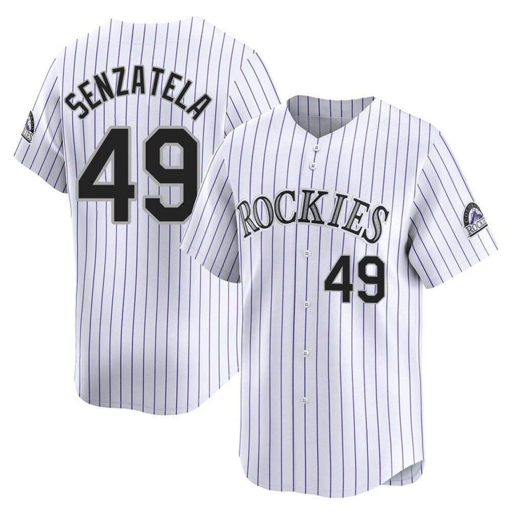 Colorado Rockies #49 Antonio Senzatela Player White CONTON Limited Home Stitched Jerseys