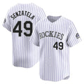 Colorado Rockies #49 Antonio Senzatela Player White CONTON Limited Home Stitched Jerseys
