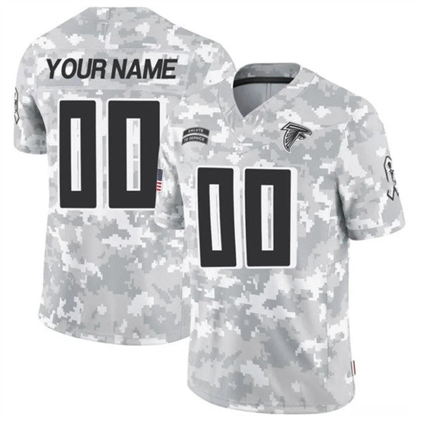 Custom A.Falcons Active Player 2024 F.U.S.E Arctic Camo CONTON Salute to Service Limited Stitched Jersey
