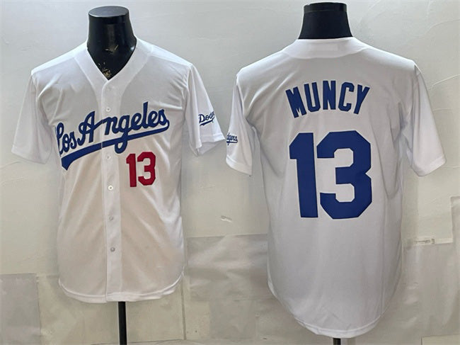 Los Angeles Dodgers #13 Max Muncy White CONTON Alternate Stadium Stitched Jersey