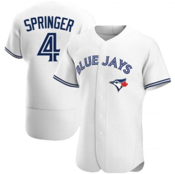 Toronto Blue Jays #4 George Springer White CONTON Flex Base Stitched Jersey