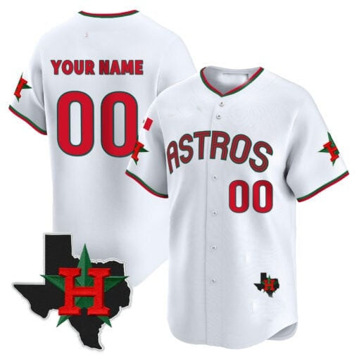 Custom Houston Astros Mexico Texas Patch Vapor Premier Limited Jersey V3 ¨C White CONTON