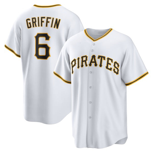 Pittsburgh Pirates #6 Konnor Griffin White CONTON Home Replica Jersey