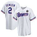 Texas Rangers #2 Marcus Semien 2023 White CONTON World Series Stitched Jersey