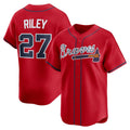 Atlanta Braves #27 Austin Riley Red CONTON Alternate Limited Player Jersey