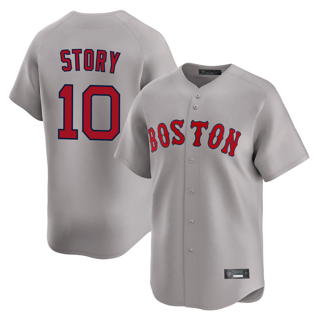 Boston Red Sox #10 Trevor Story Player Gray CONTON Road Limited Home Game Stitched Jerseys1